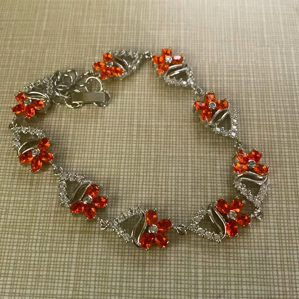 New delicate Orange Spessartine Cz’s Bracelet